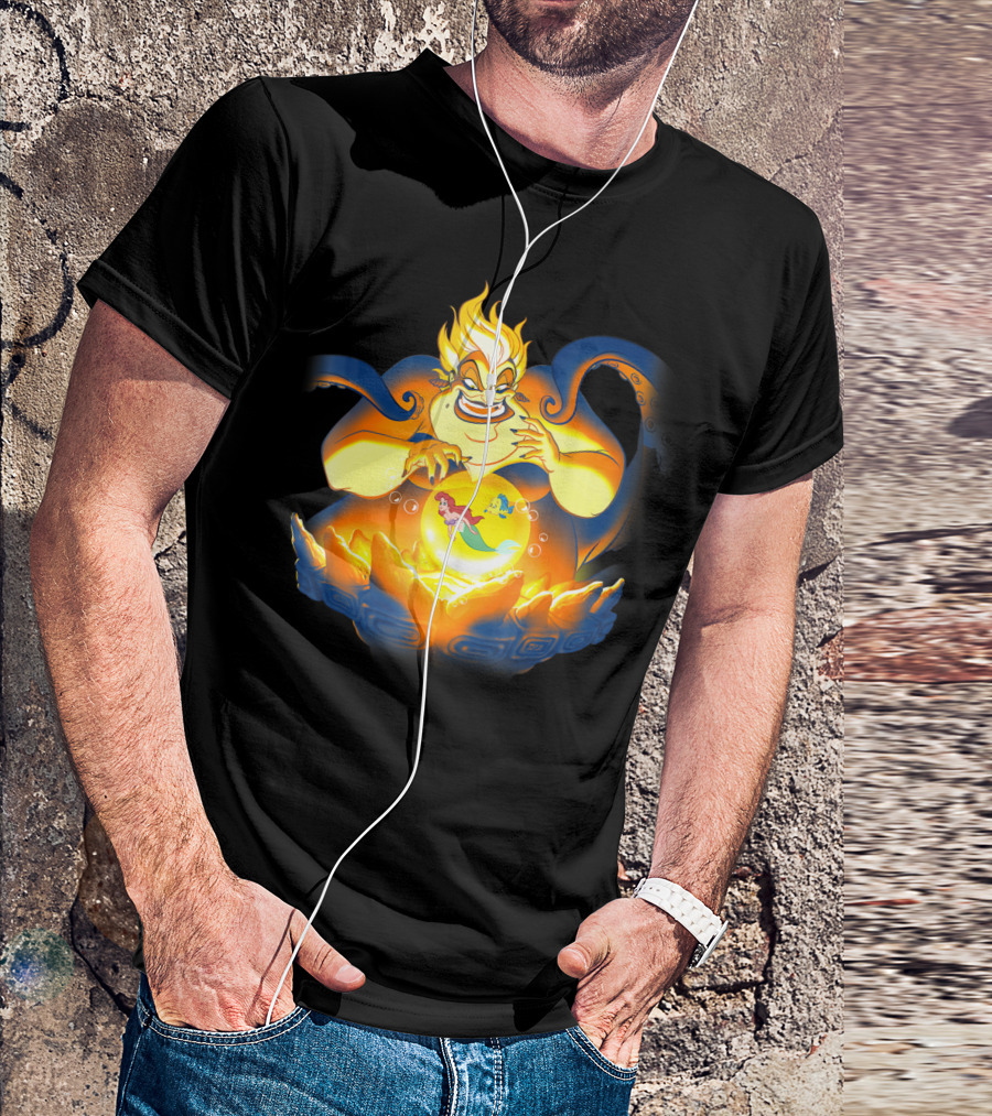 Disney The Little Mermaid Ursula Ariel Flounder Bubble T-Shirt