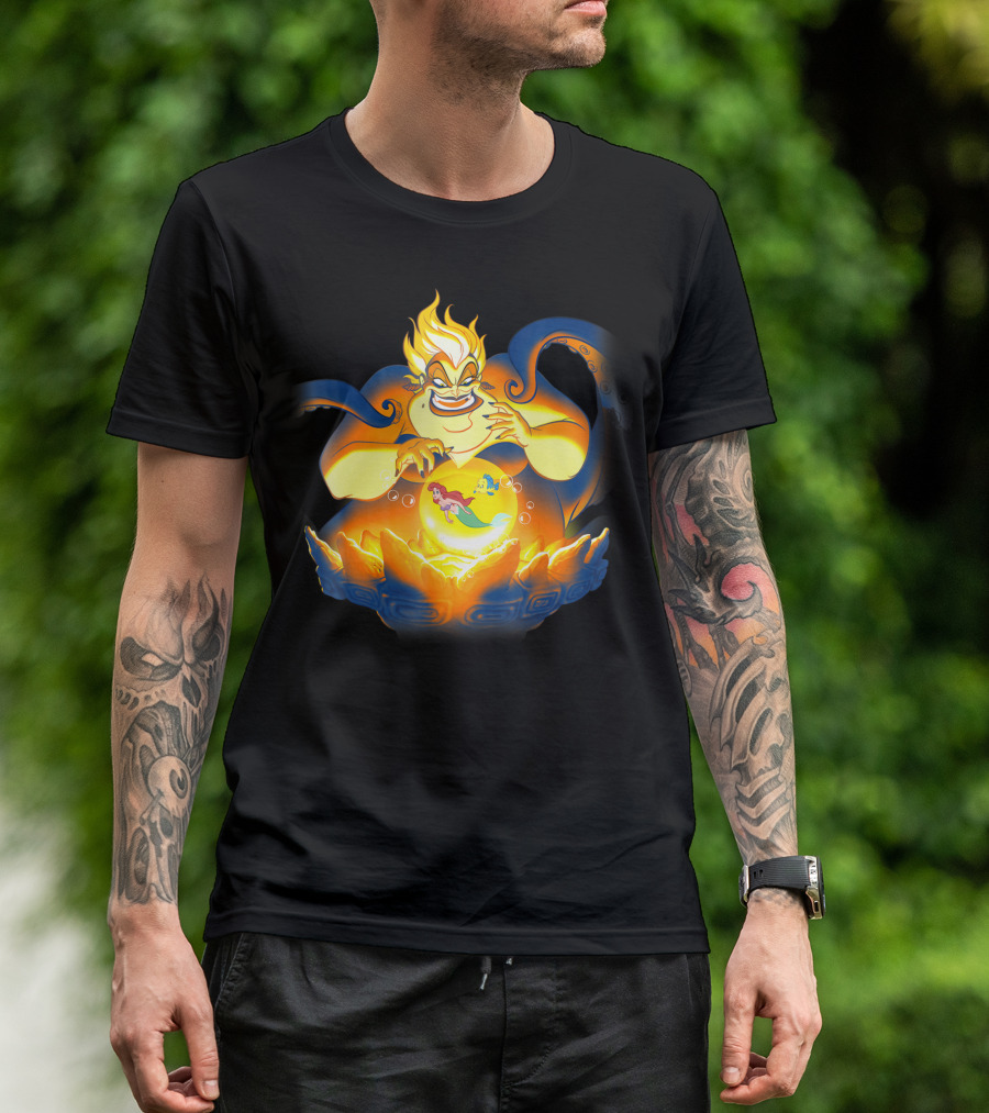 Disney The Little Mermaid Ursula Ariel Flounder Bubble T-Shirt