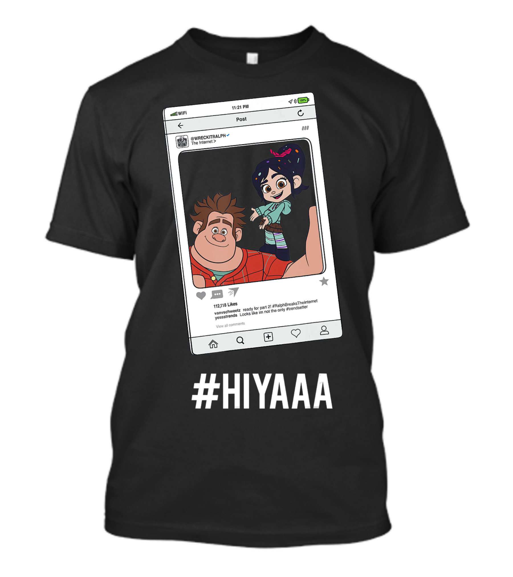 Wreck It Ralph Vanellope Hiyaaa Selfie Screenshot Instagram Post T-Shirt