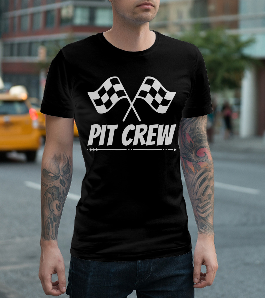 Funny Pit Crew Racing Mechanic Car Parties Race Track T-Shirt