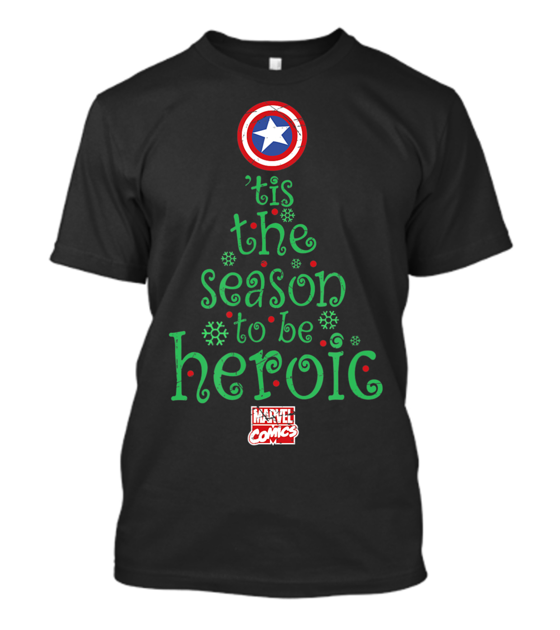 Marvel Captain America 'Tis The Season To Be Heroic Holiday Tree T-Shirt