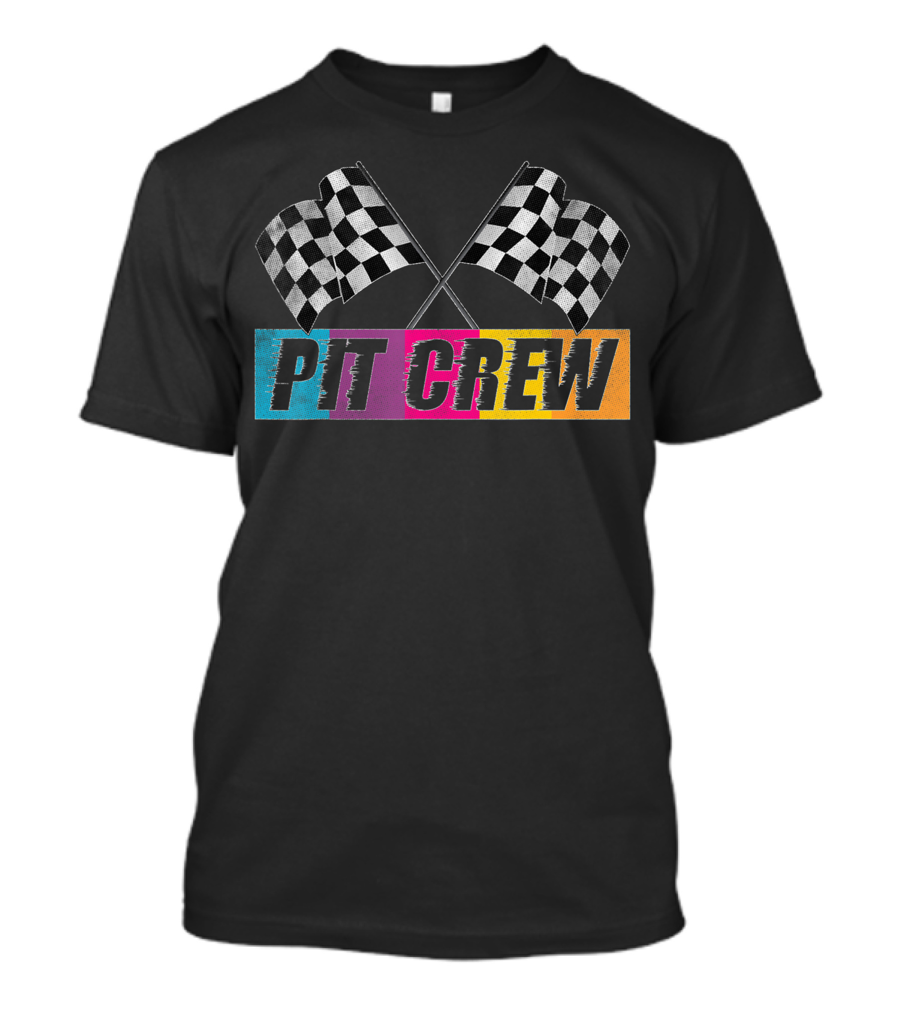 Pit Crew Checkered Flag Racing Party T-Shirt