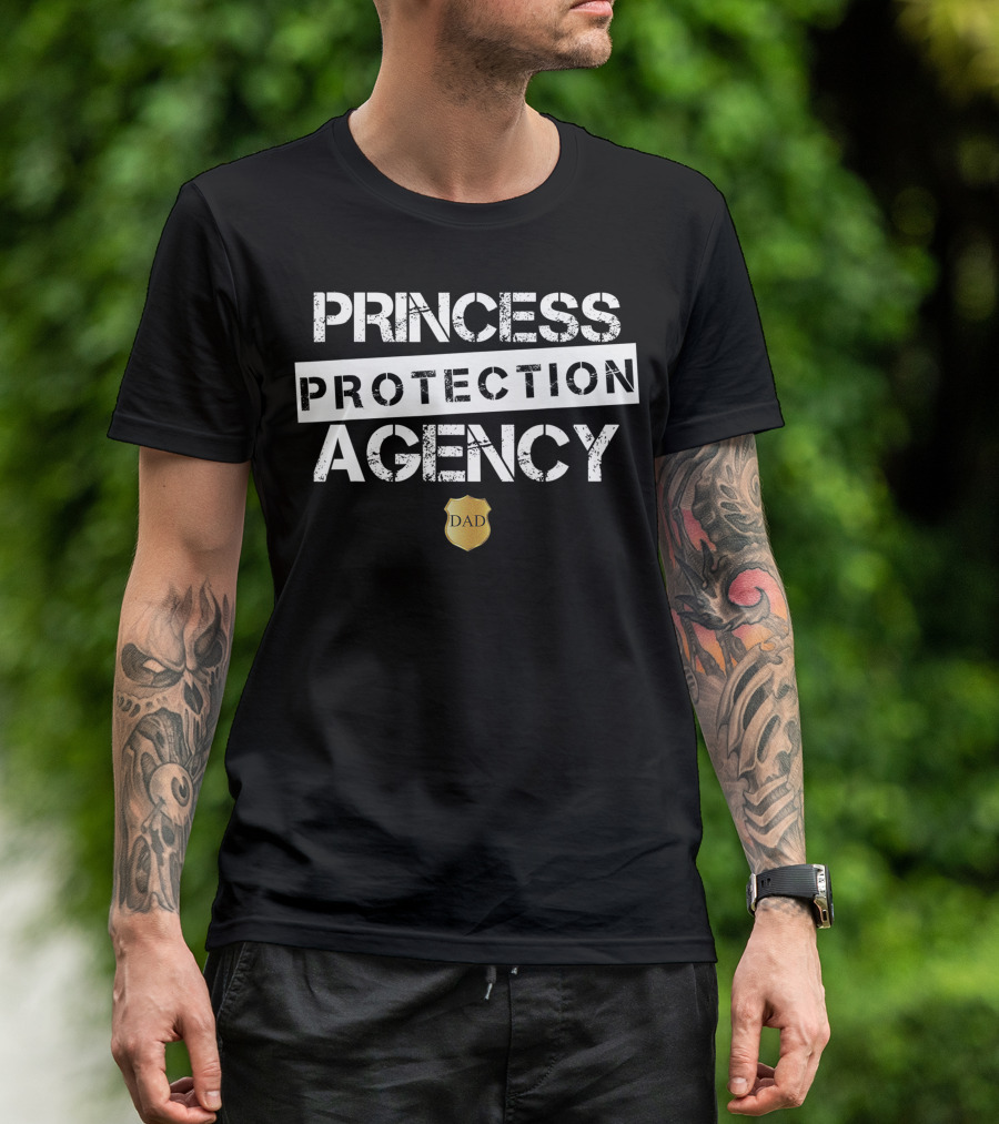 Princess Protection Agency Dad Shield Badge T-Shirt