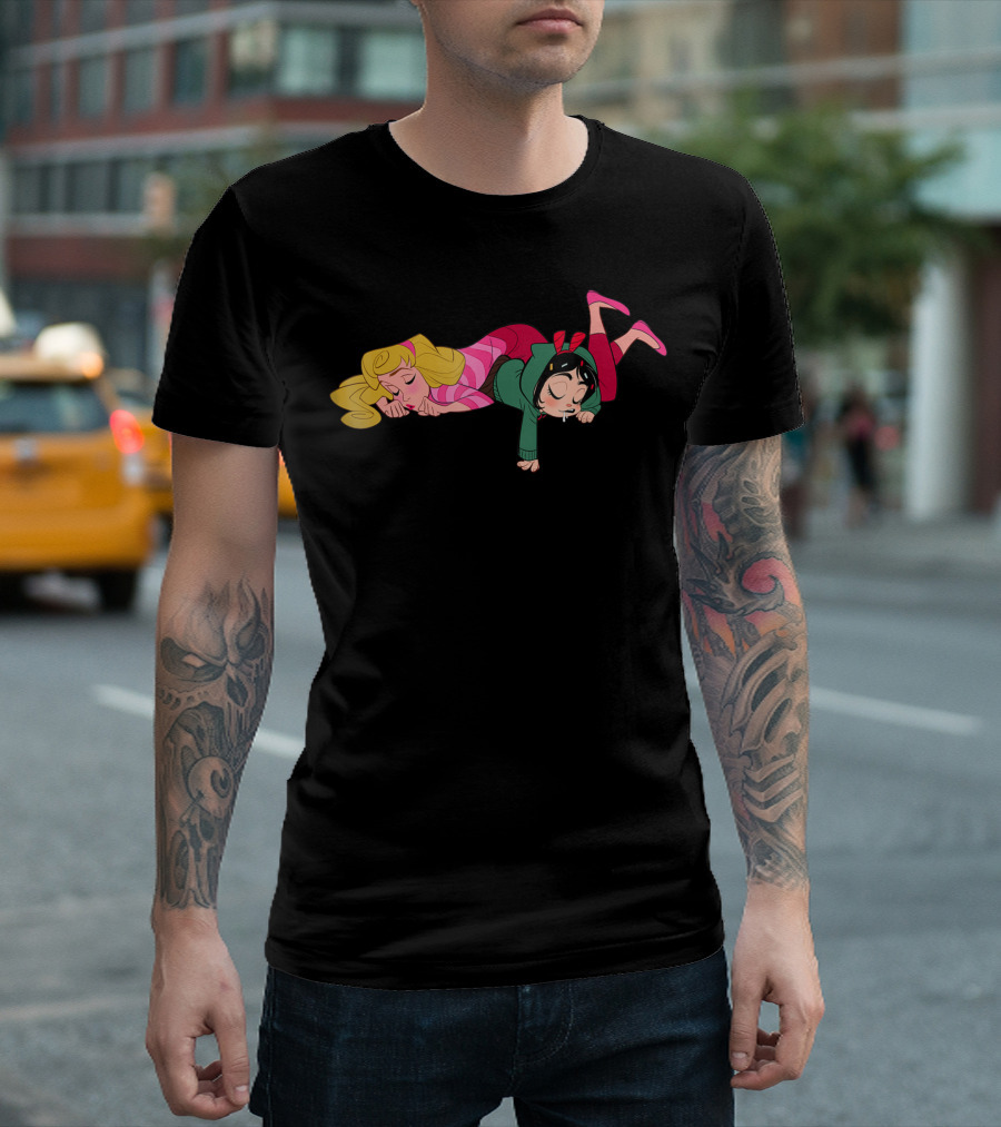 Ralph Breaks The Internet Princess Aurora Sleeping Vanellope T-Shirt