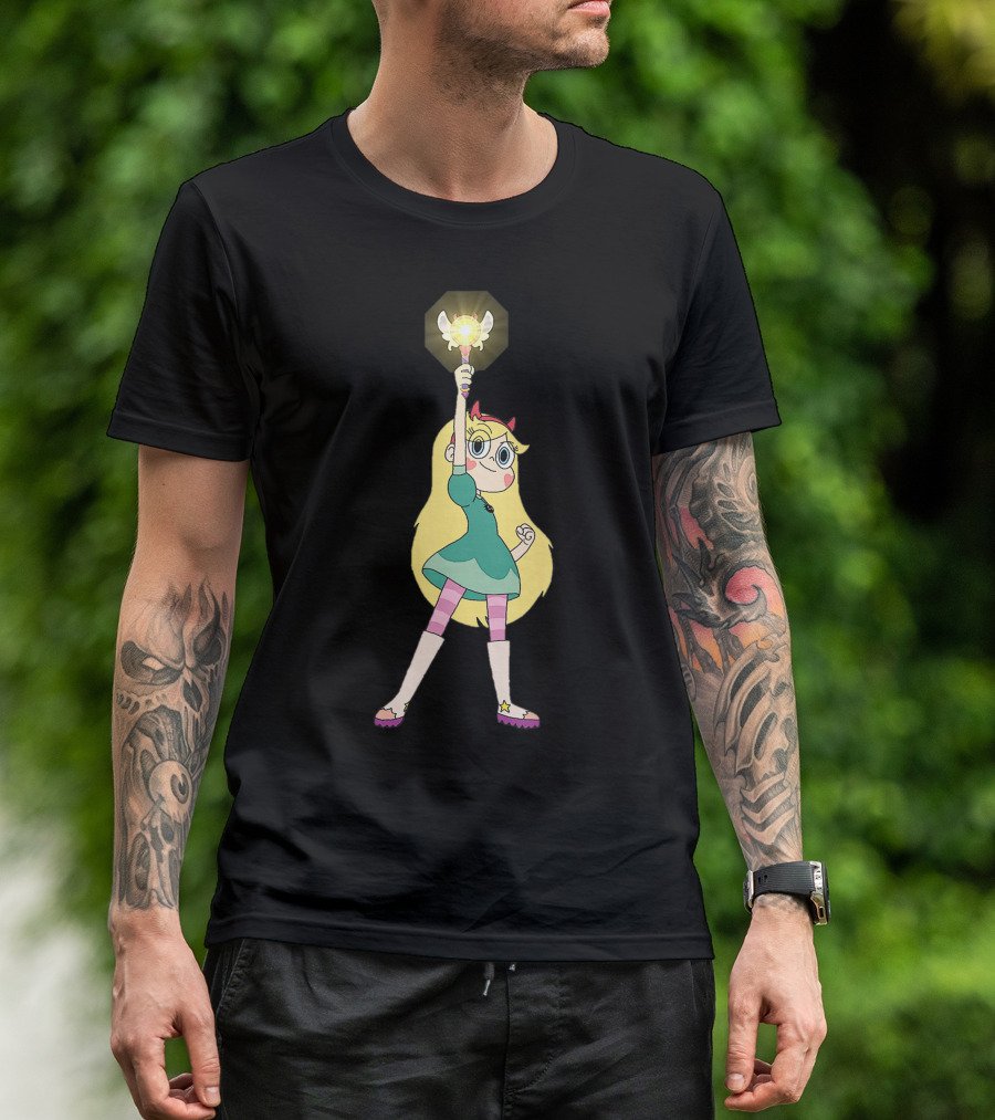Star Butterfly Holding Wand Against The Forces Of Evil T-Shirt