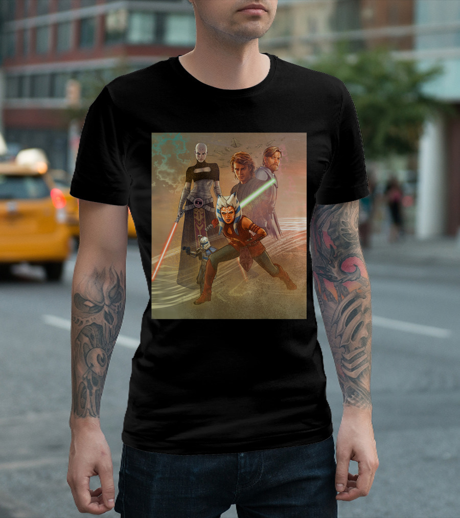 Star Wars Celebration The Clone Wars Anakin Ahsoka Mural T-Shirt