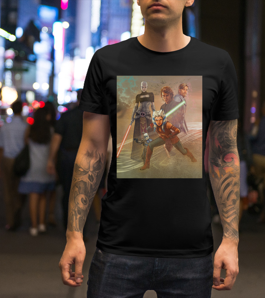 Star Wars Celebration The Clone Wars Anakin Ahsoka Mural T-Shirt
