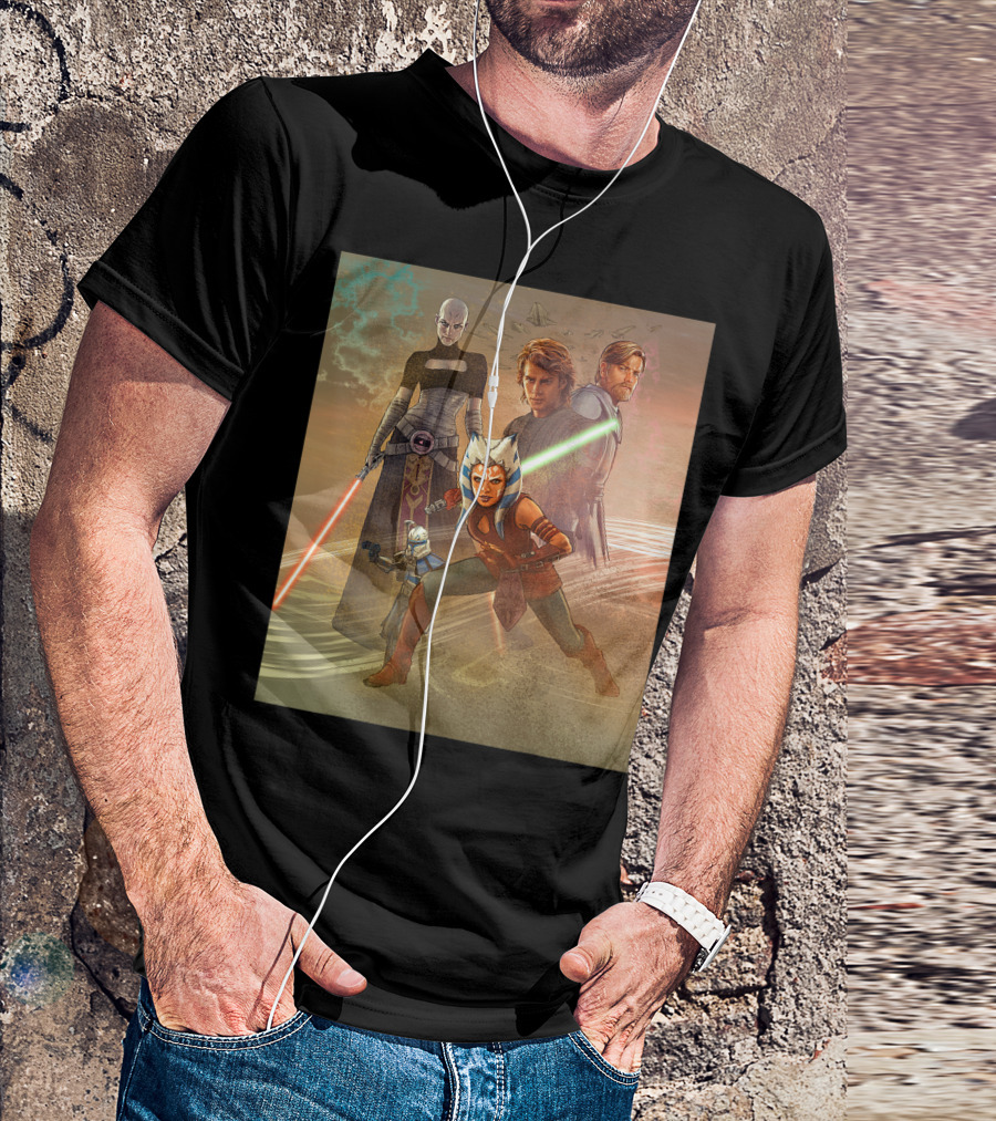Star Wars Celebration The Clone Wars Anakin Ahsoka Mural T-Shirt