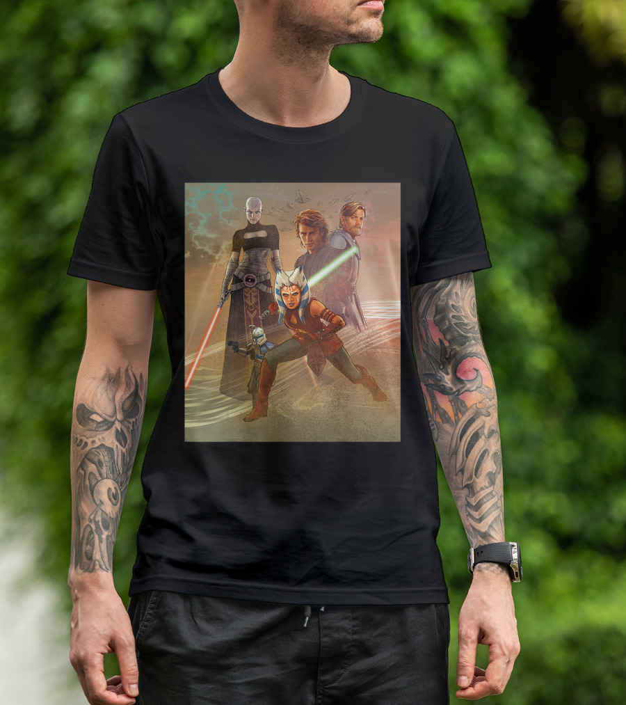 Star Wars Celebration The Clone Wars Anakin Ahsoka Mural T-Shirt
