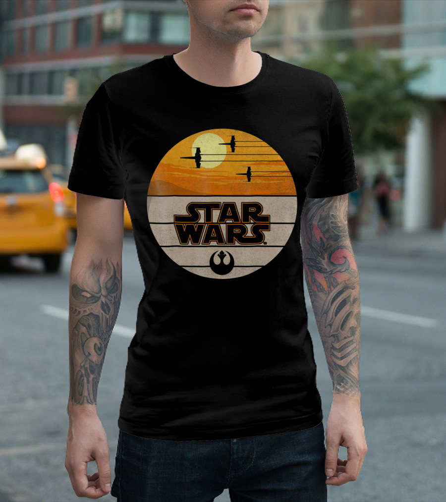 Star Wars X-Wing Sunset Last Jedi Rebel T-Shirt