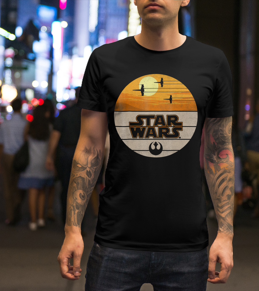 Star Wars X-Wing Sunset Last Jedi Rebel T-Shirt