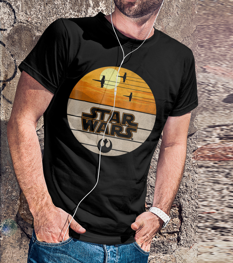 Star Wars X-Wing Sunset Last Jedi Rebel T-Shirt