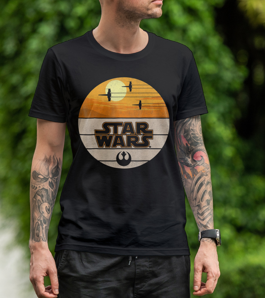 Star Wars X-Wing Sunset Last Jedi Rebel T-Shirt