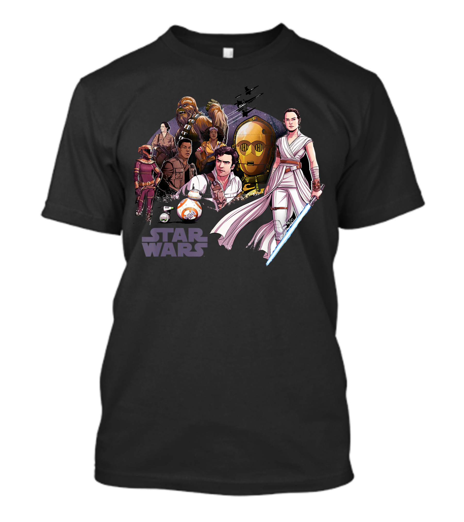 Star Wars Rise Of Skywalker Rebellion Character Group Collage T-Shirt