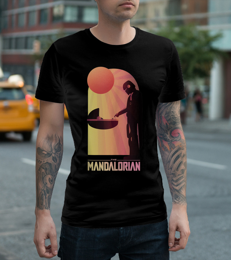 The Mandalorian The Child Sunset Meeting Star Wars T-Shirt