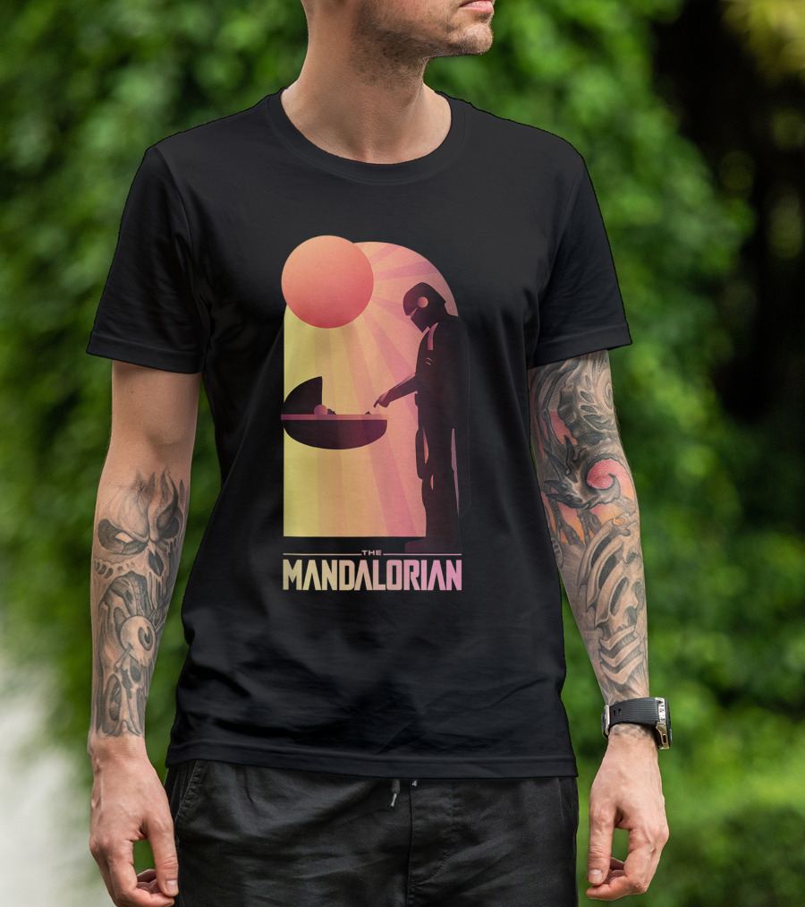 The Mandalorian The Child Sunset Meeting Star Wars T-Shirt