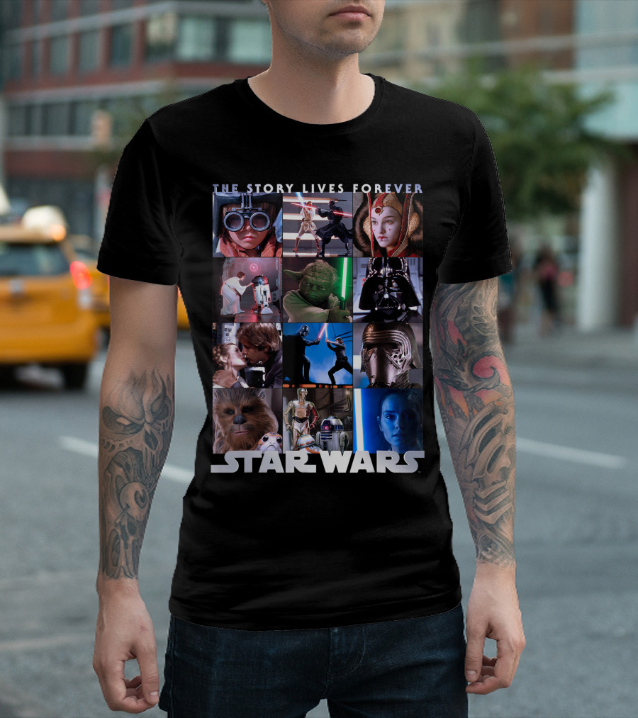 Star Wars The Story Lives Forever Iconic Characters and Scenes Collection T-Shirt