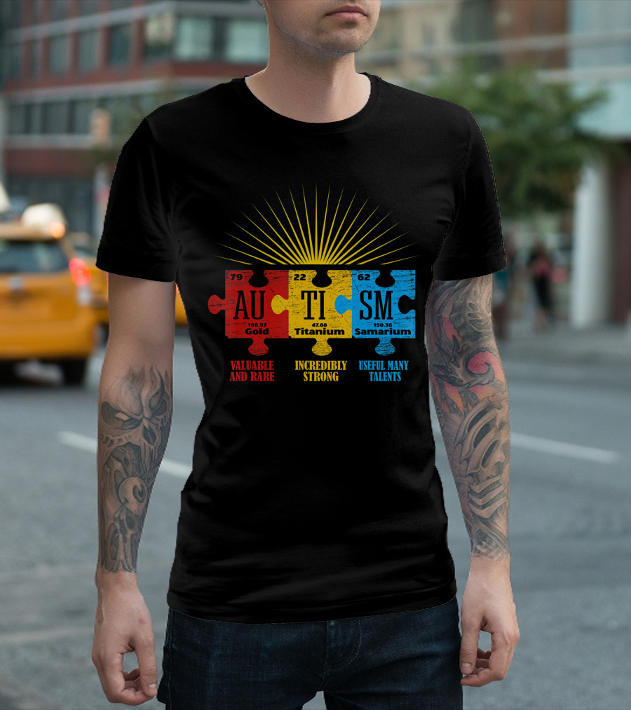 Autism Gold Titanium Samarium Valuable Rare Strong Useful Talents Puzzle Elements T-Shirt