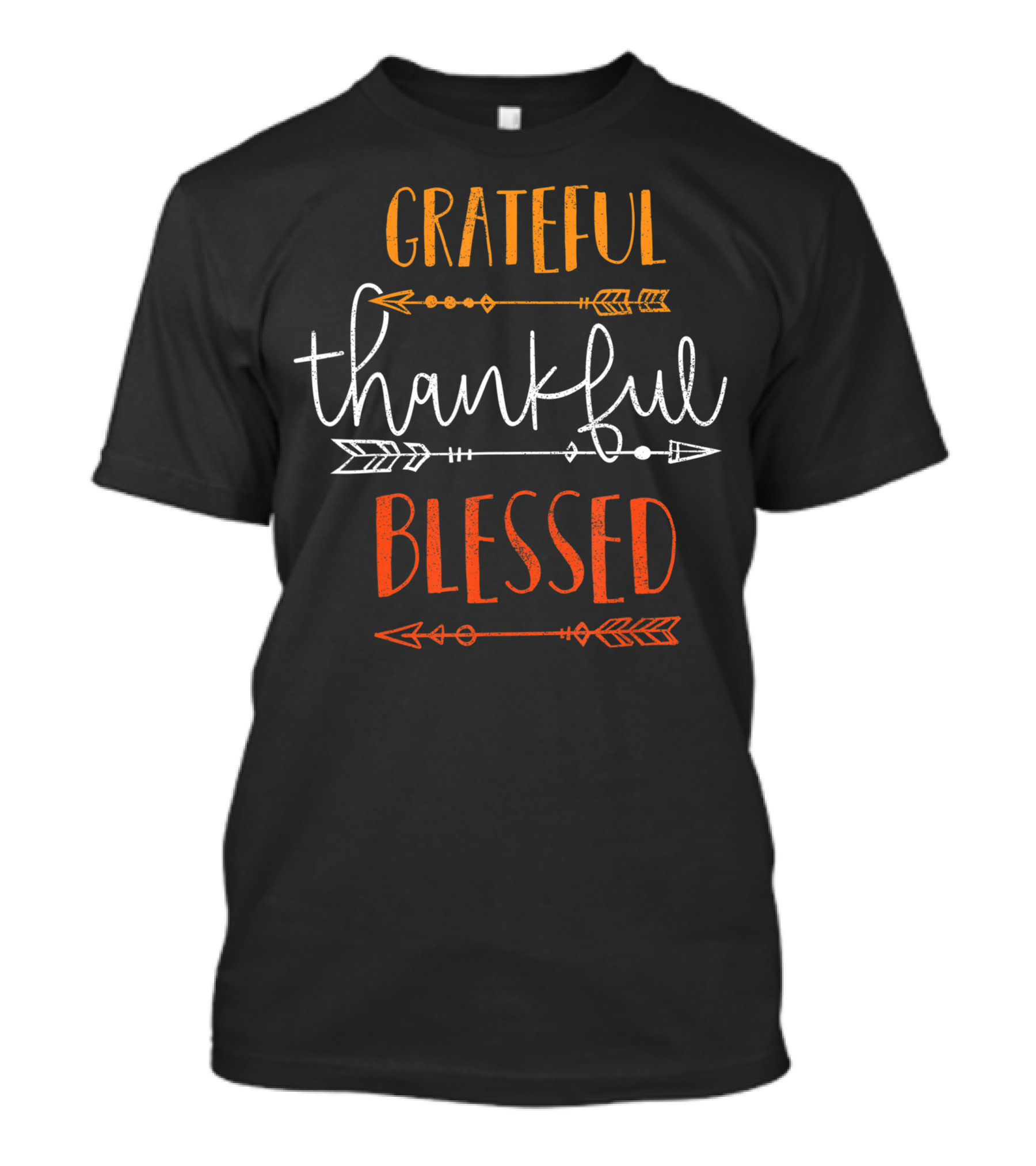 Grateful Thankful Blessed Cute Thanksgiving Top With Arrows T-Shirt