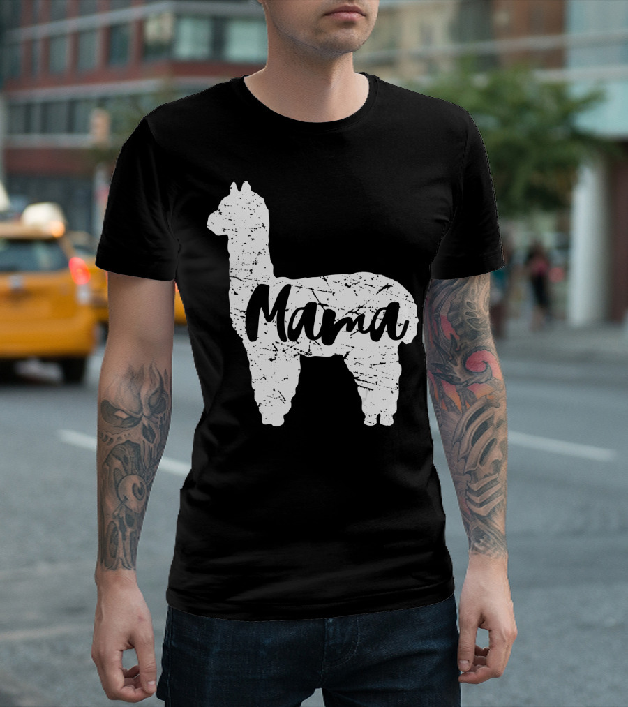 Mama Llama Alpaca Cute Proud Happy T-Shirt