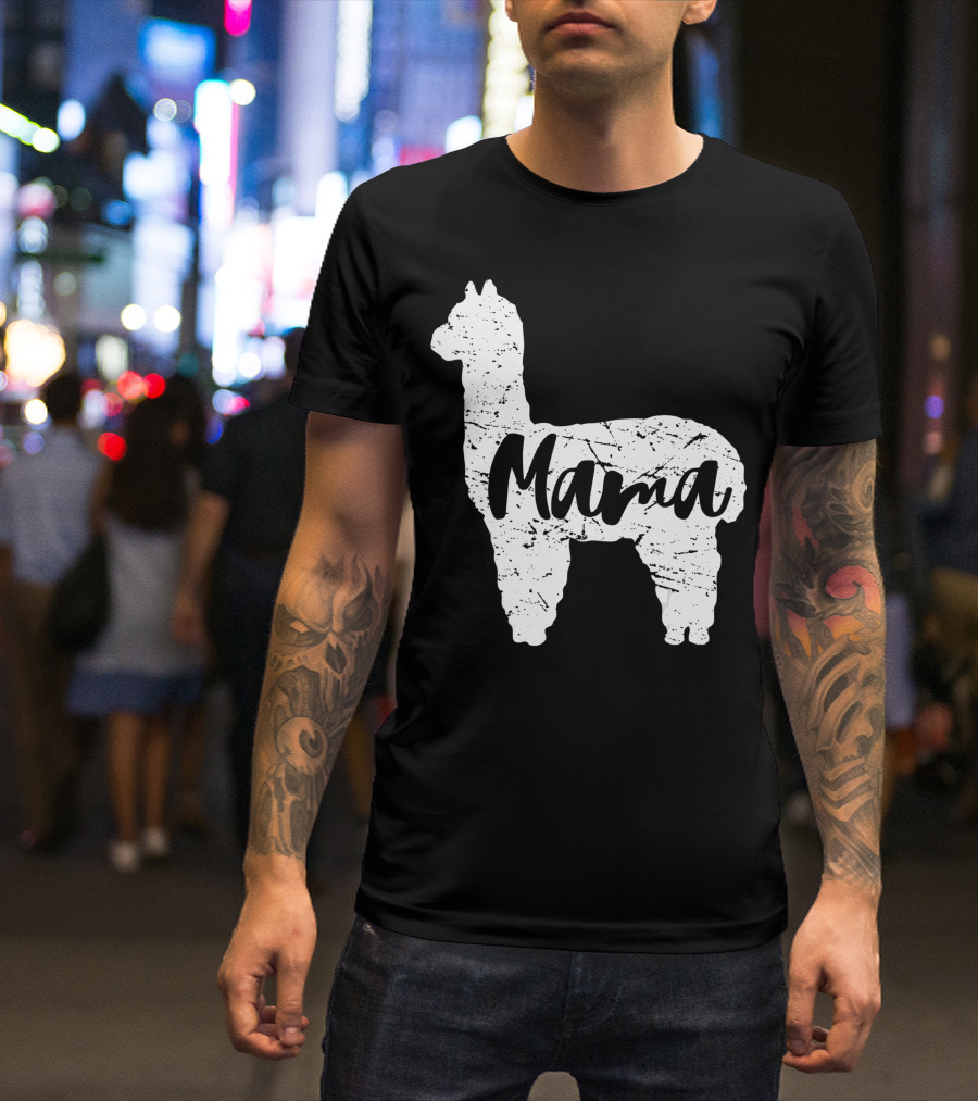 Mama Llama Alpaca Cute Proud Happy T-Shirt