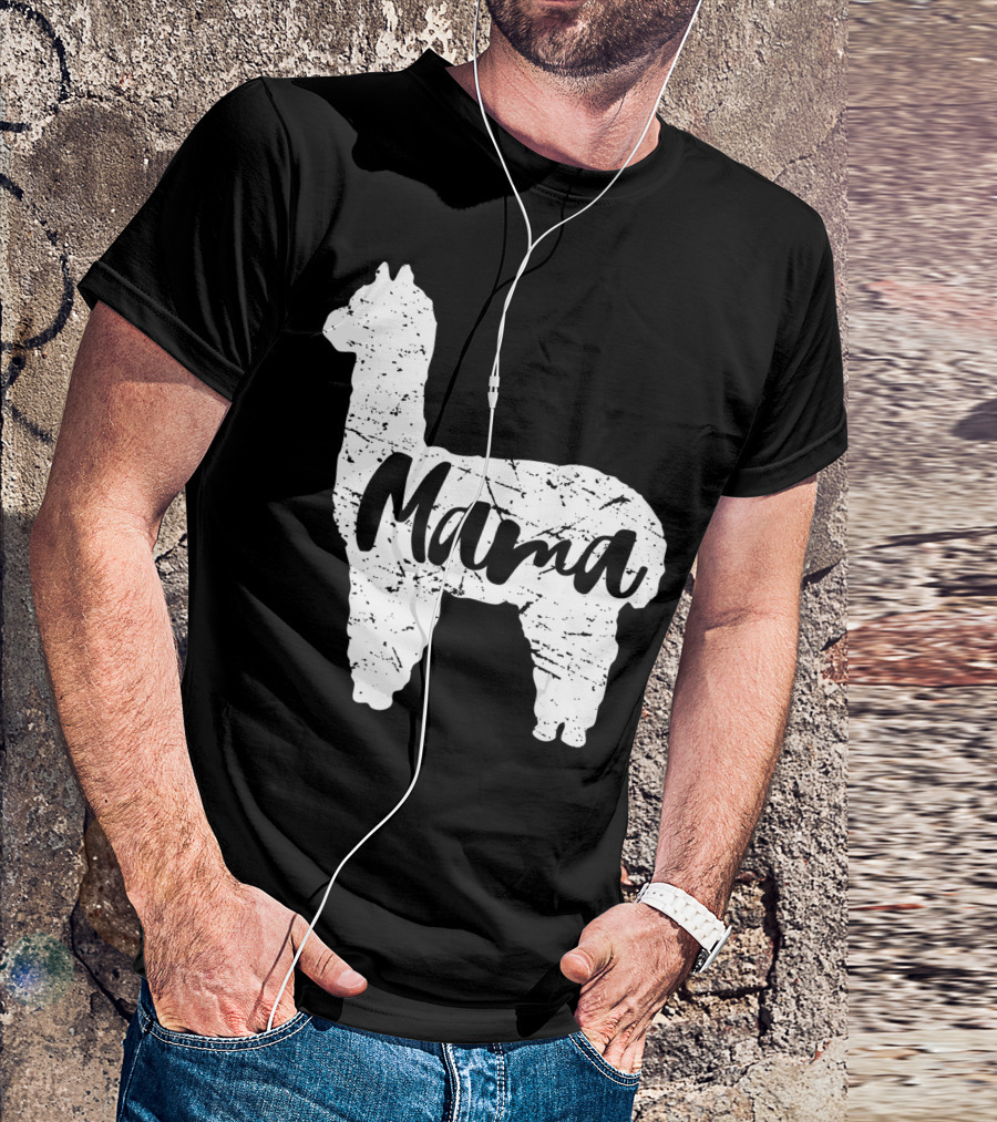 Mama Llama Alpaca Cute Proud Happy T-Shirt