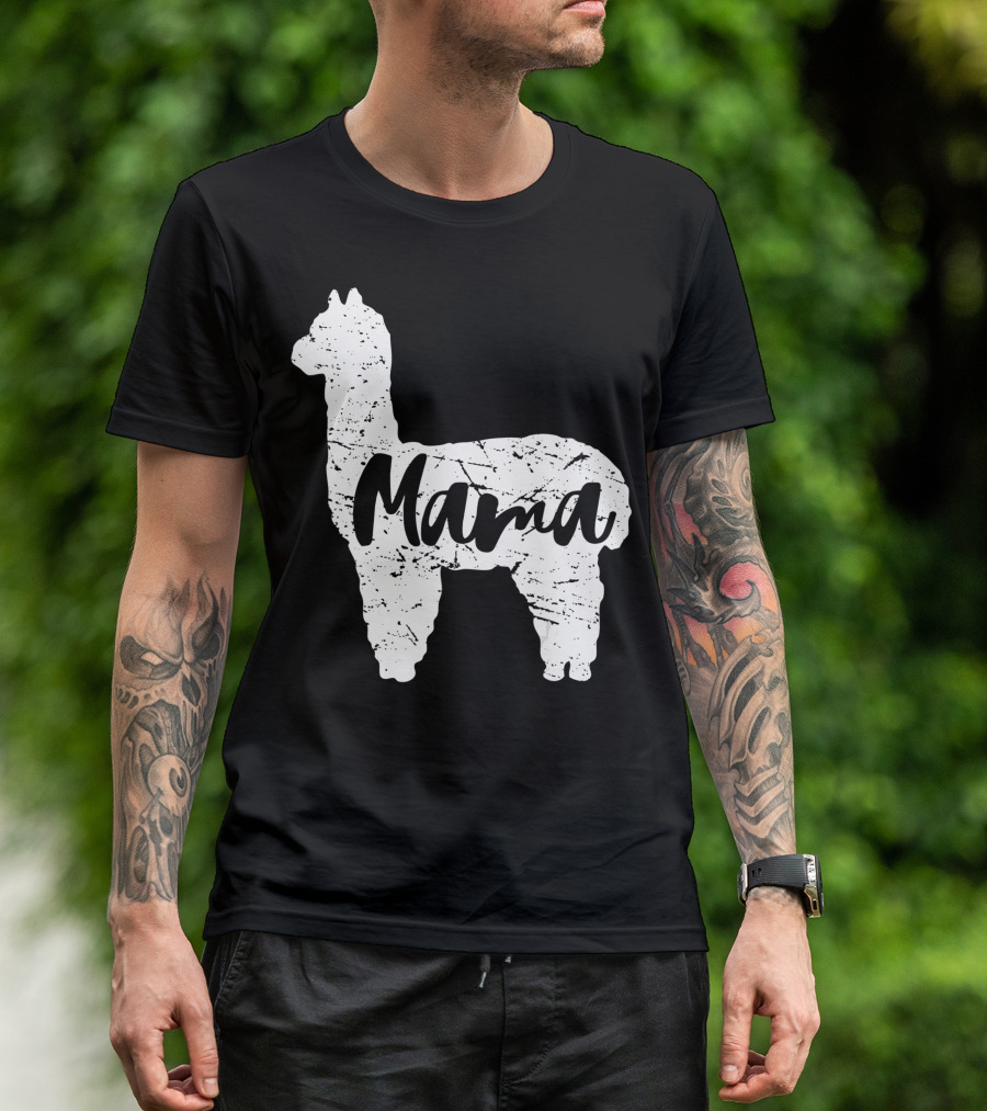 Mama Llama Alpaca Cute Proud Happy T-Shirt