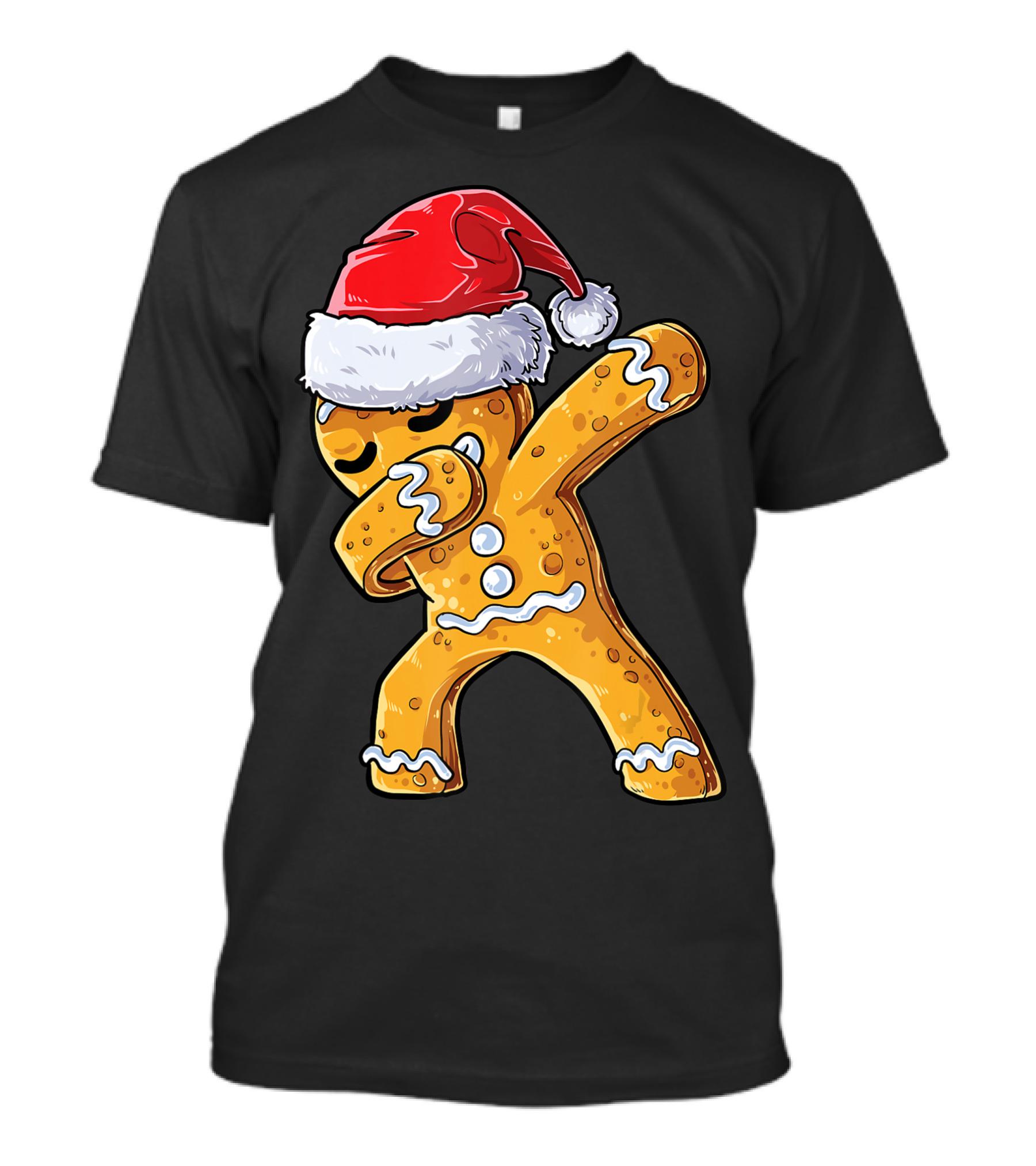 Dabbing Gingerbread Santa Christmas Boys Kids Xmas Cookie T-Shirt
