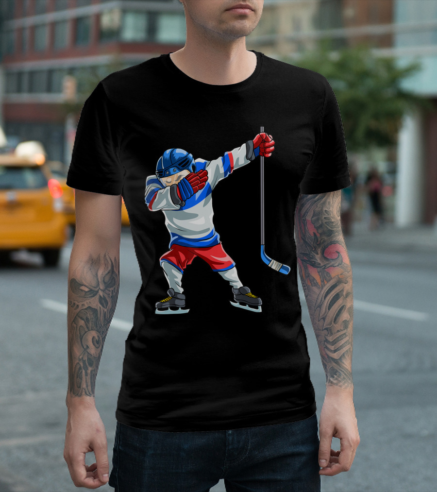 Dabbing Ice Hockey Player Sports Athlete Skating Pose T-Shirt