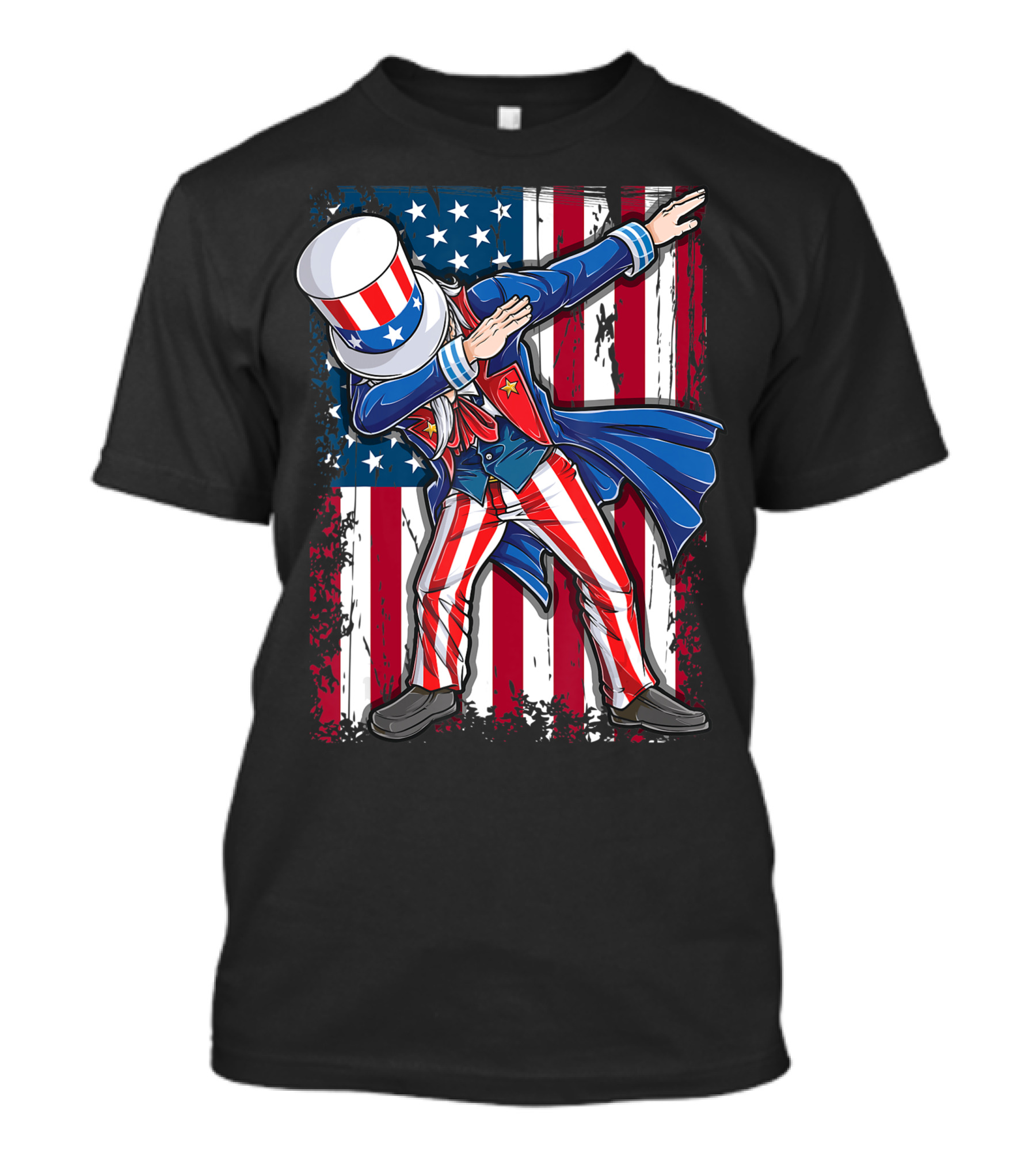 Uncle Sam Dabbing American Flag 4th Of July T-Shirt