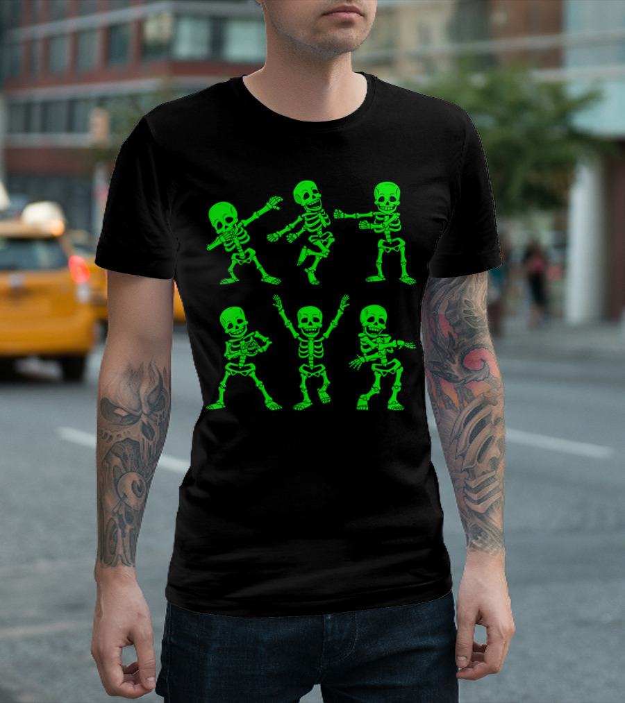 Dancing Skeletons Neon Dance Challenge Moves For Girl T-Shirt
