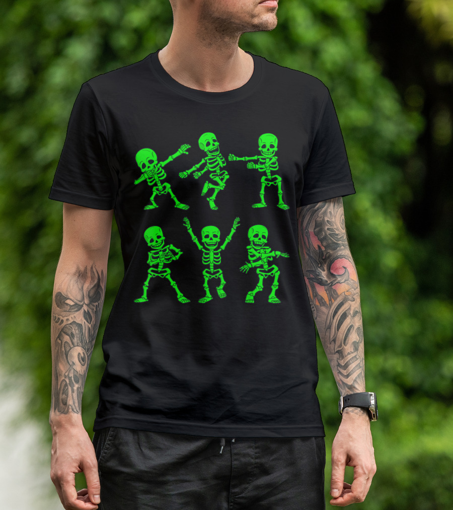 Dancing Skeletons Neon Dance Challenge Moves For Girl T-Shirt