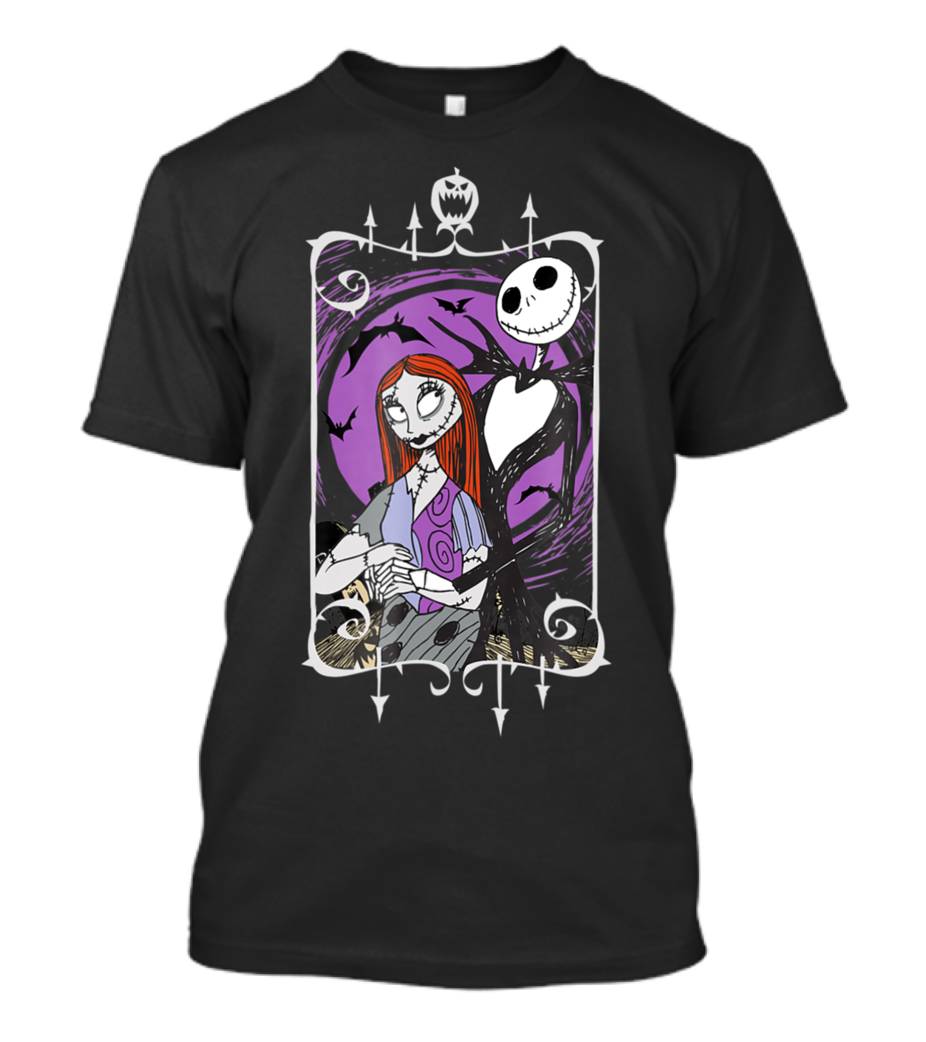 Disney Jack Skellington Sally Full Moon Bats T-Shirt