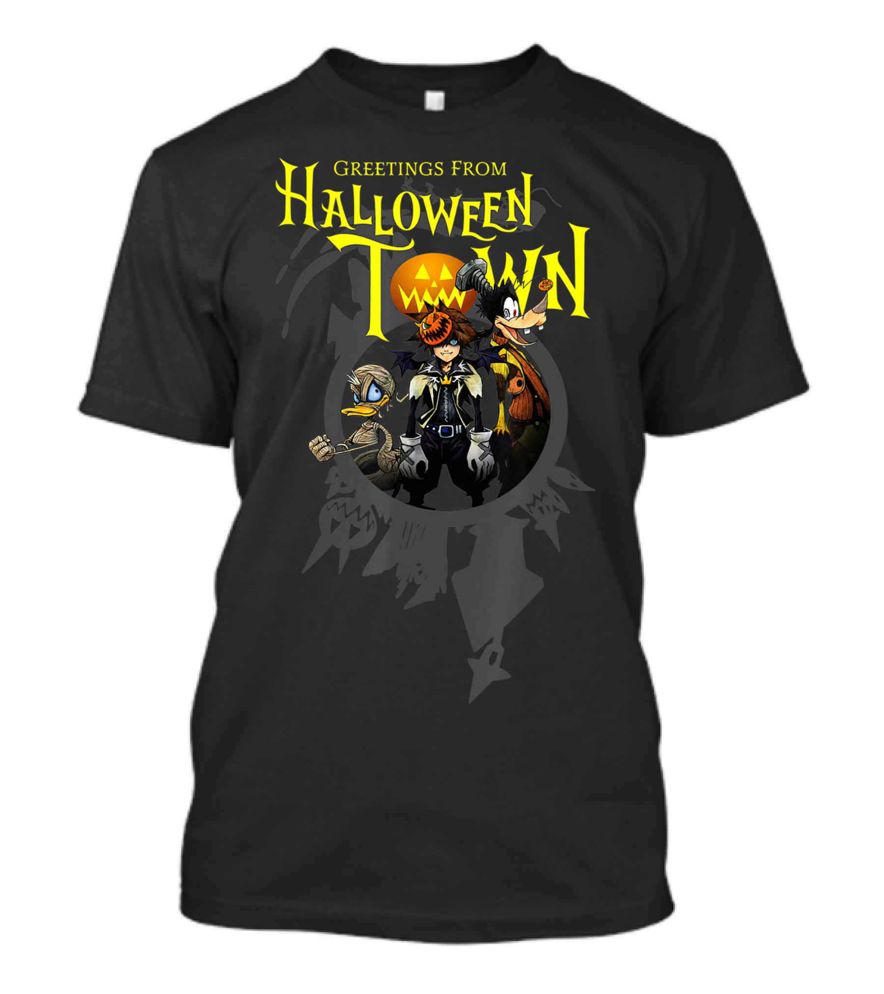 Greetings From Halloween Town Disney Kingdom Hearts Characters T-Shirt