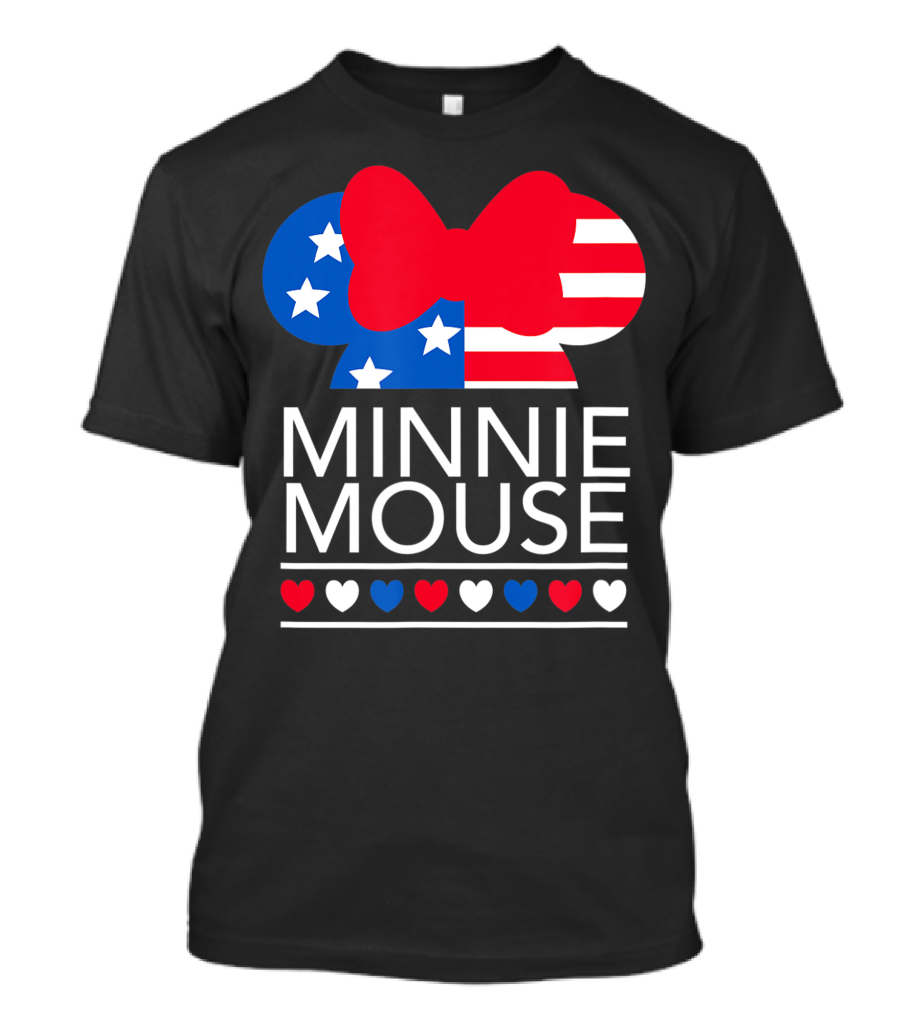 Minnie Mouse Americana Hearts Stars And Stripes Bow T-Shirt