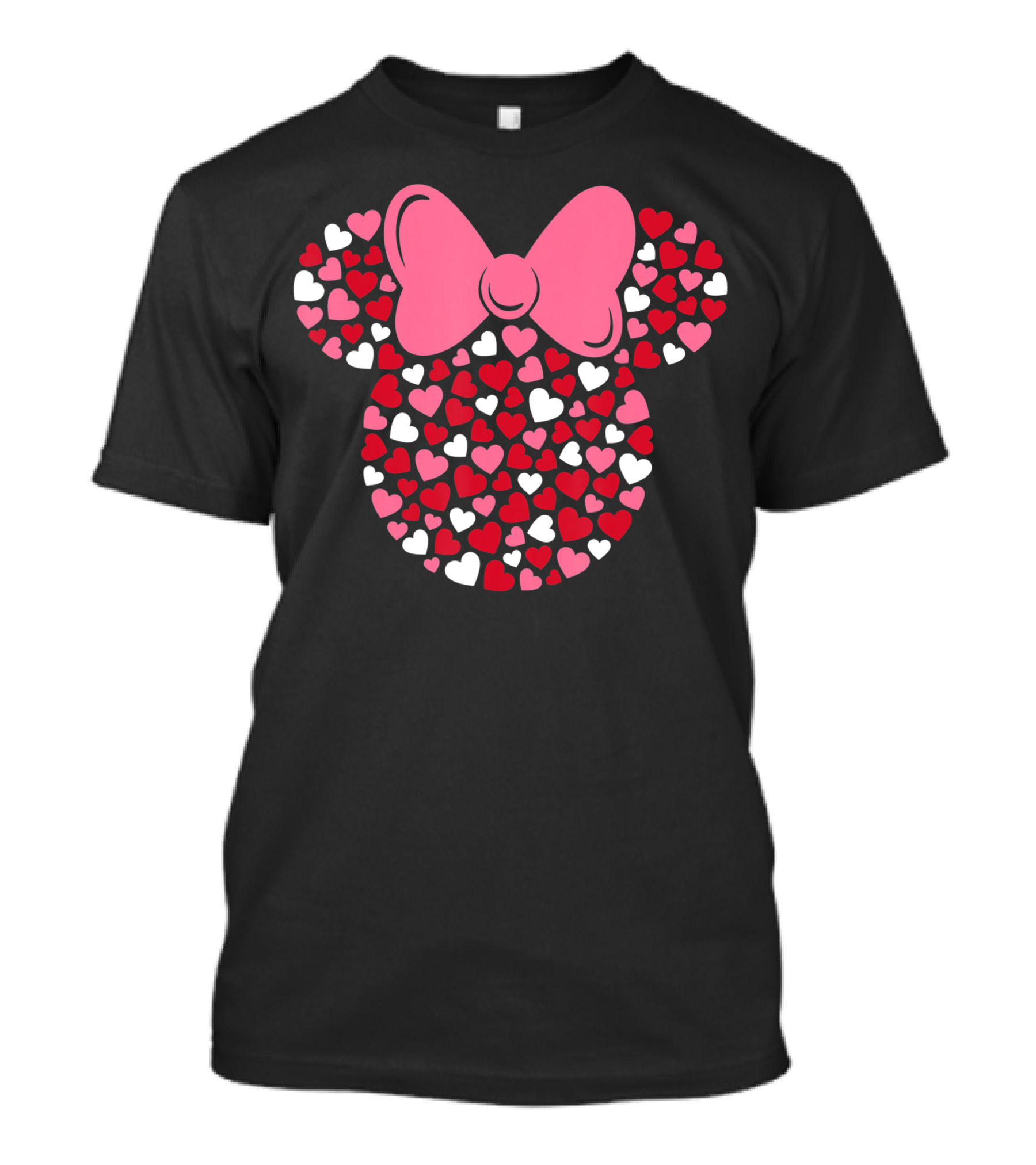 Disney Minnie Mouse Pink Bow And Hearts Valentine's Day T-Shirt