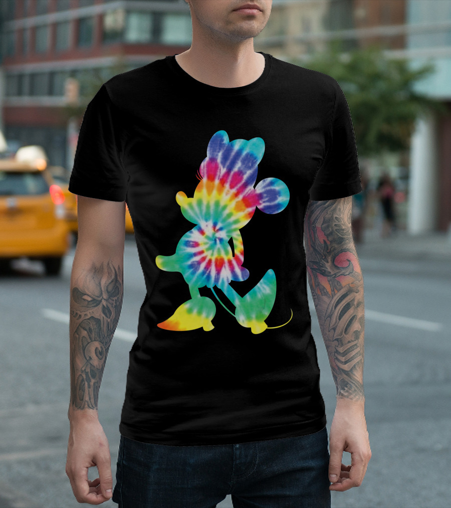 Disney Minnie Mouse 90s Rainbow Tie Dye T-Shirt