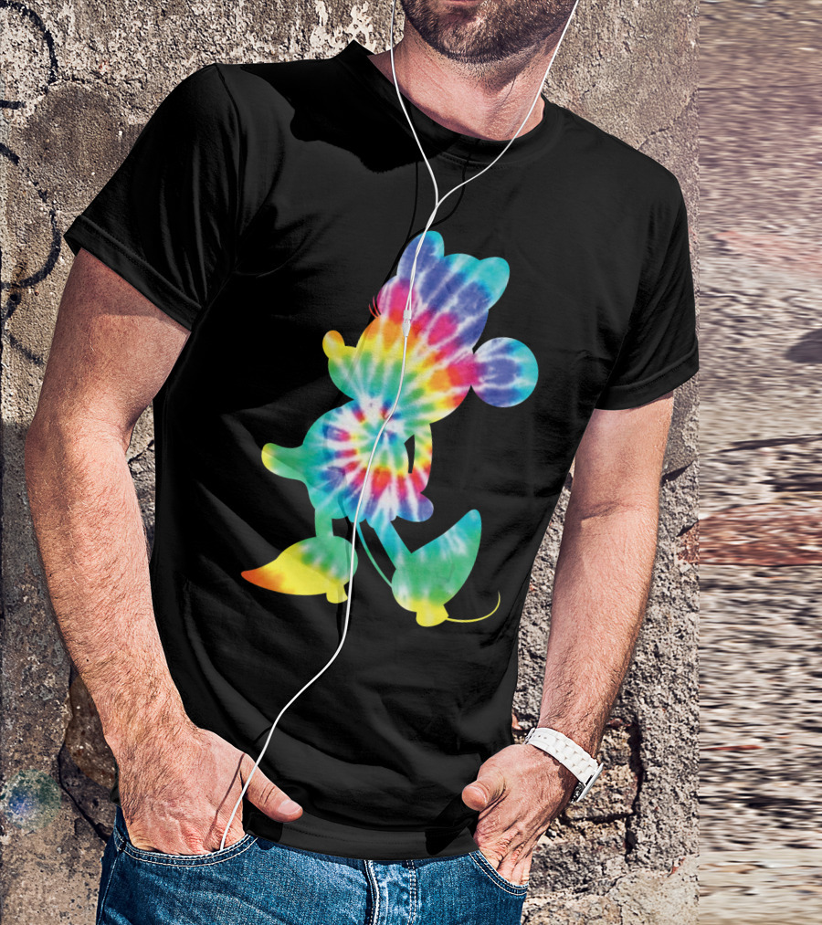 Disney Minnie Mouse 90s Rainbow Tie Dye T-Shirt