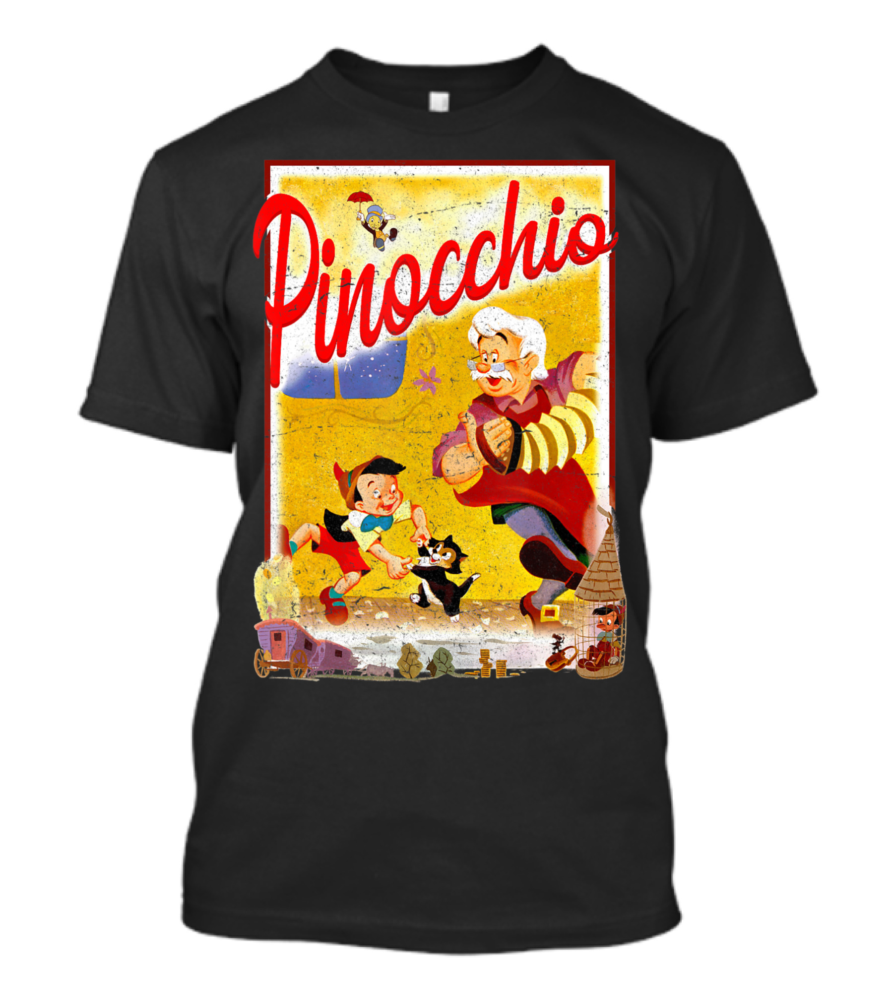 Pinocchio Vintage Storybook Adventure With Geppetto And Friends T-Shirt