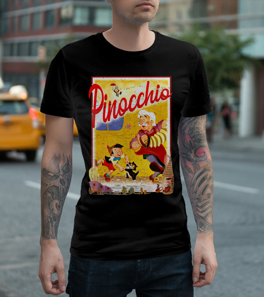 Pinocchio Vintage Storybook Adventure With Geppetto And Friends T-Shirt
