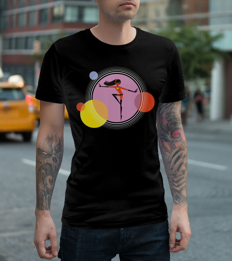 Disney Pixar Incredibles Violet Parr Mid Century Modern Style Circles T-Shirt