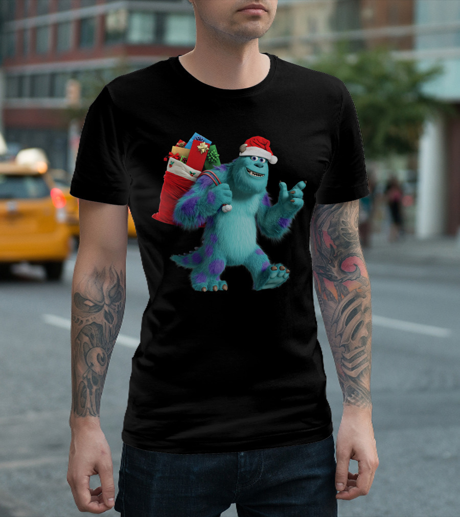 Disney Pixar Monsters University Santa Sulley Holiday Christmas Gifts T-Shirt