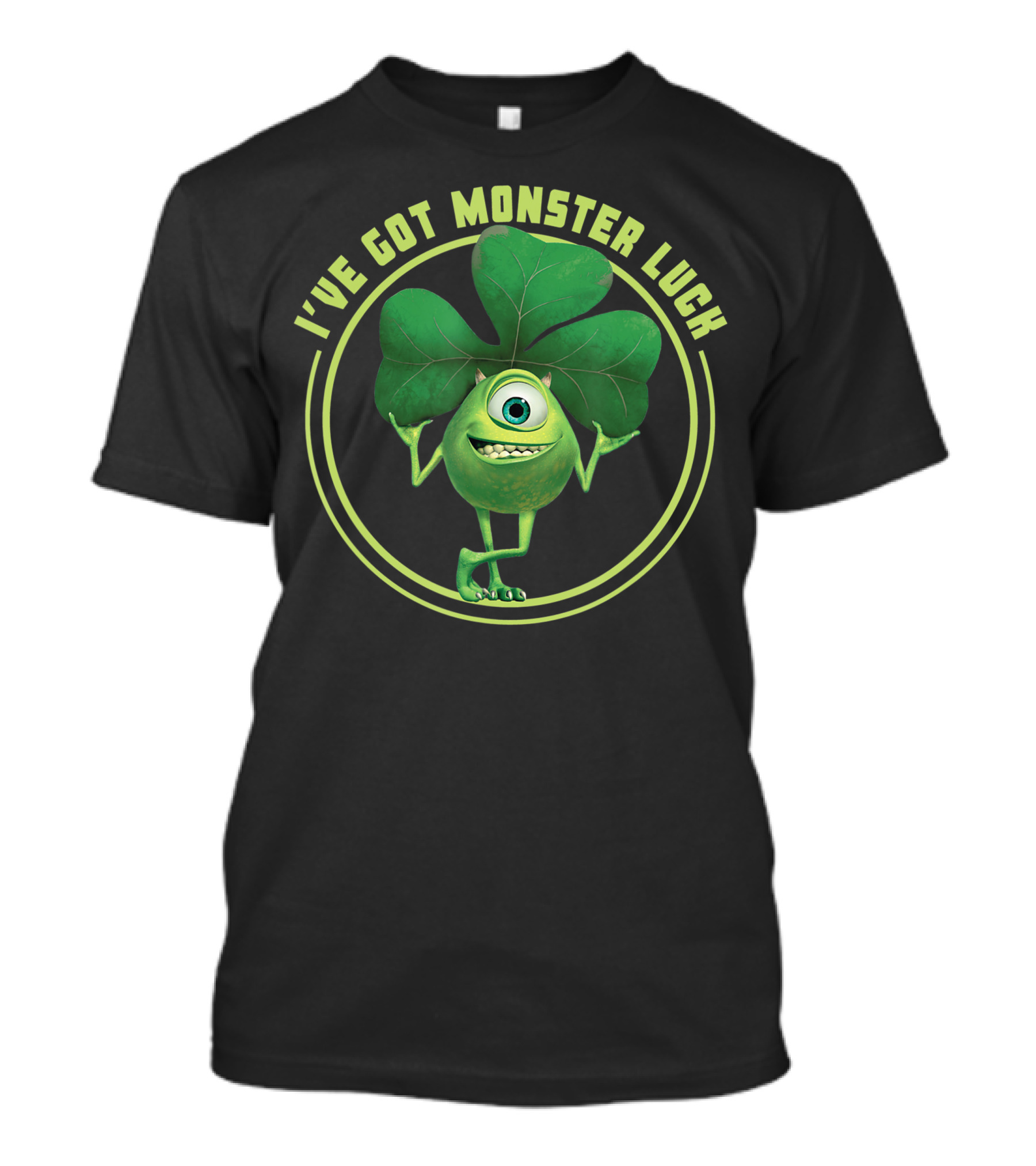 I've Got Monster Luck Disney Pixar Monsters Inc Mike Shamrock T-Shirt