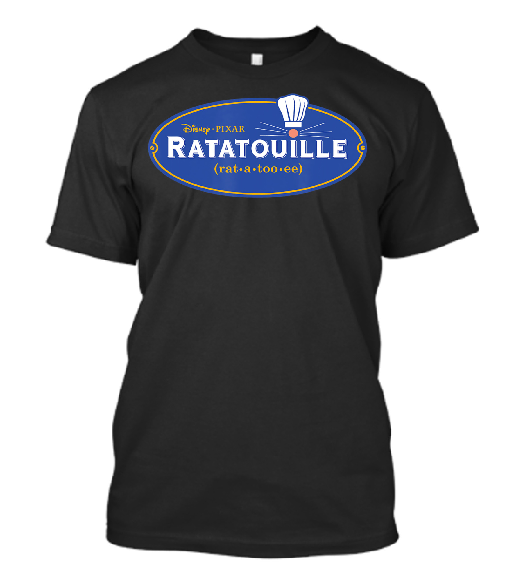 Disney Pixar Ratatouille Movie Logo With Chef Hat And Pronunciation T-Shirt