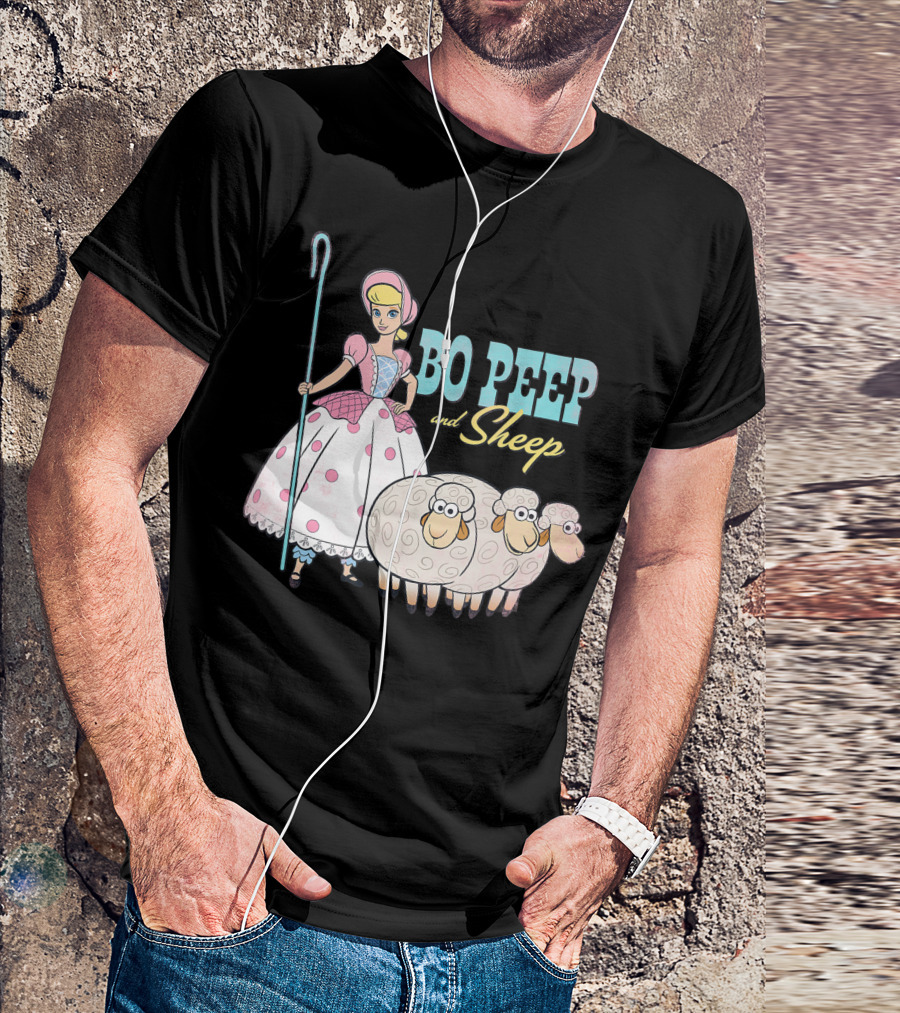 Disney Pixar Toy Story 4 Bo Peep And Sheep Retro Character T-Shirt