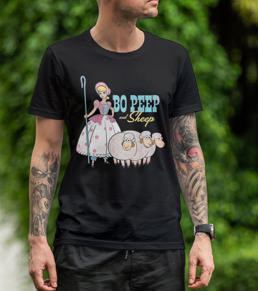 Disney Pixar Toy Story 4 Bo Peep And Sheep Retro Character T-Shirt