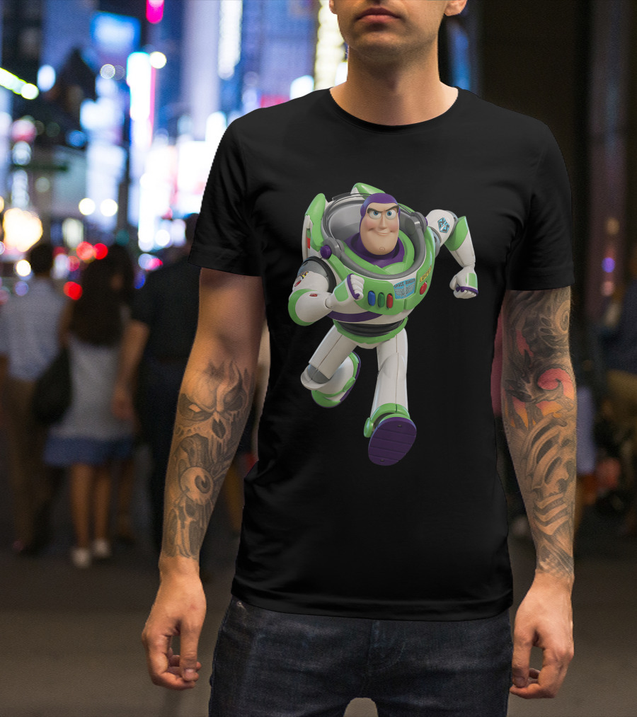Disney Pixar Toy Story 4 Buzz Lightyear Running Action Hero T-Shirt