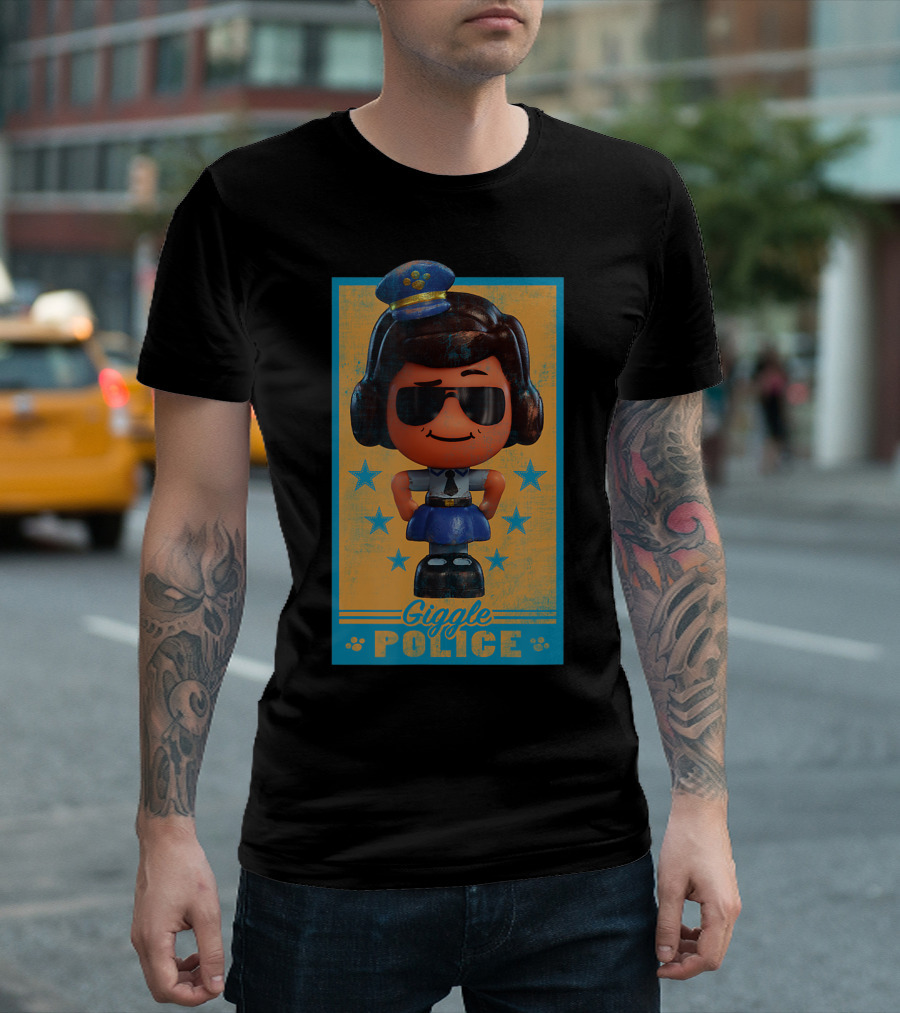 Disney Pixar Toy Story 4 Giggle Police Character with Stars and Sunglasses T-Shirt