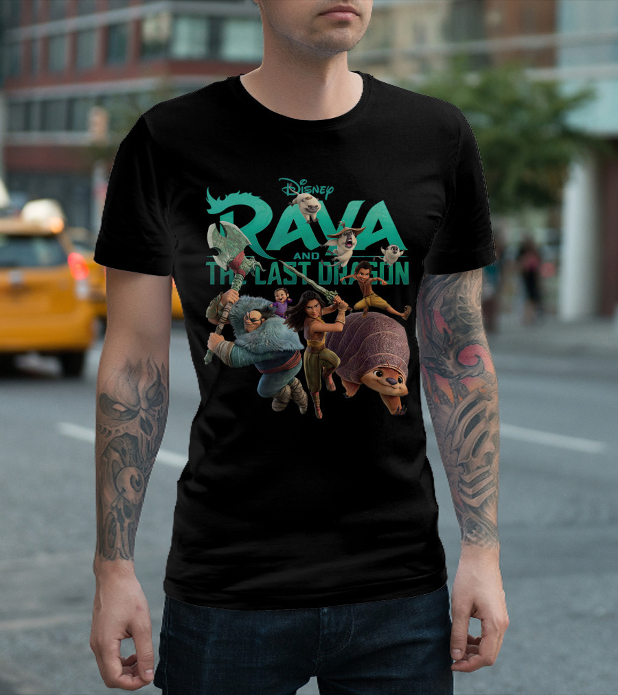 Disney Raya And The Last Dragon Characters Team Up In Adventure T-Shirt