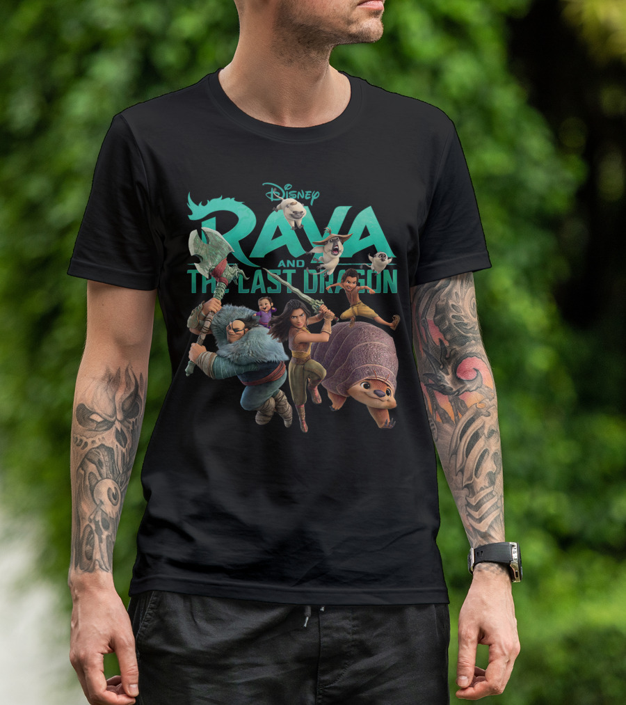Disney Raya And The Last Dragon Characters Team Up In Adventure T-Shirt
